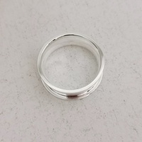 Hochwertiger Flachkanten-Ringrohling aus 925er Sterlingsilber, 8 mm 9 mm, für Kanalring-Design