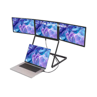 Écran triple 15,6'' FHD 1080P IPS FHD Type-C avec support intégré, haut-parleur intégré - Version sans pilote à installer