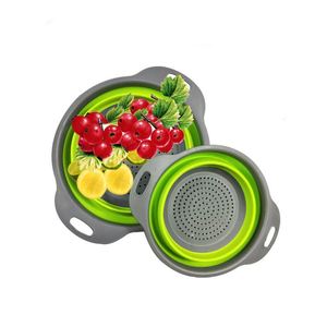 Multifunction <b>Plastic</b> Folding Kitchen Drain <b>Basket</b> Steamer Vegetables Fruit <b>Baskets</b> Wash Bowl - Product Image 1