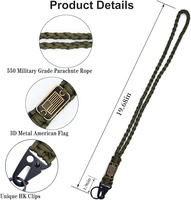 550 Paracord ponsel buatan tangan tali gantungan leher warna-warni tugas berat untuk berkemah luar ruangan & mendaki