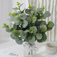 Bouquet de feuilles d'eucalyptus en soie, style nordique, verdure persistante pour la maison, Thanksgiving, mariage, arrangement floral, décoration d'événements