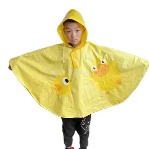 Good quality children safety clothes cheap price Reusable PVC rain poncho rain coats for children kids girl