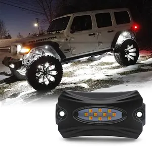 8 bakla RGB LED kaya işıkları su geçirmez Neon LED ışık kiti arabalar için Off Road kamyon SUV