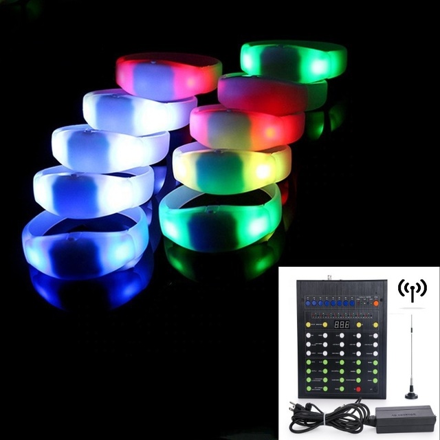 Longstargift Custom Branding Concert Event Experience 2.4G Remote Control RGB Lighting Audience Engagement LED Bracelet
