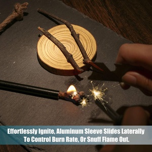 Tubo de yute <span class=keywords><strong>Tinder</strong></span>, mecha de cera impermeable, accesorio de arranque de fuego con funda de aluminio para acampar al aire libre, senderismo, suministros de senderismo - Product Image 3