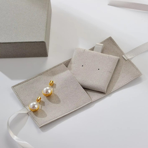 Microfiber Pouch Insert Set for Jewelry Boxes Box Bag with <b>Drawer</b> for Bracelet Necklace Earring Jewelry Plus Packaging - Product Image 1