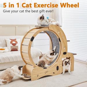 उच्च गुणवत्ता इंटरैक्टिव पालतू खिलौना मूक बिल्ली व्यायाम चल रहा व्हील कैट चढ़ाई फ्रेम फाइबरबोर्ड कैट कैट व्हील ट्रेडमिल - Product Image 2