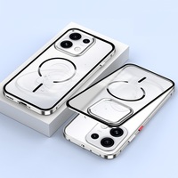 Casing Pelindung Magnetik Elastis Berbahan Metal untuk OPPO RENO 16 16Pro X9 ULTRA, Anti Benturan, Transparan, Berbahan PC Doff, Pelindung Belakang Ponsel