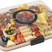 Plateau à fromage portable avec couvercle transparent, idéal pour les voyages, boîte à charbon de bois, planche à découper de cuisine, cadeau de déménagement, cadeau pour femmes.