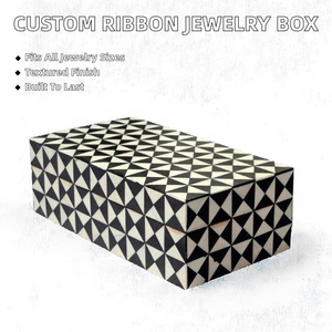 Handmade Modern Artisan Decor Bone Inlay <b>Box</b> Black & White Square with Magnetic Closure Engraved Pattern for Christmas <b>Storage</b> - Product Image 2