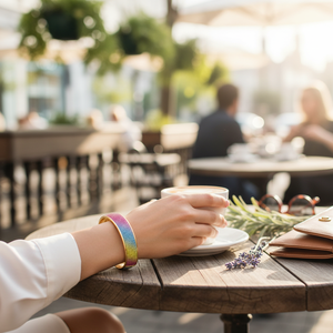 Braccialetti con perline in oro rosa multicolore placcato oro placcato alla moda braccialetti per lettiera - Product Image 3