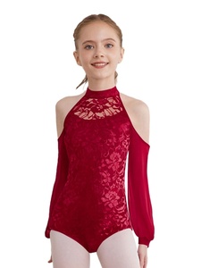 Trajes de Danza para Niñas de 6 a 16 Años, Leotardo de Encaje de Manga Larga con Pantalones Cortos para Ballet, Gimnasia, Patinaje Artístico, Clases de Danza - Product Image 3