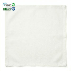 Reusable Eco-Friendly Waterproof Commercial White 18x18 Inch Cloth Napkins Hemmed Poly Cotton Customizable for Hotel Restaurant - Product Image 1