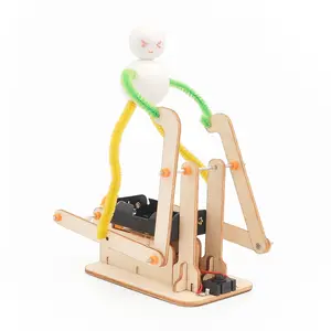 Wood Running Robot Toy DIY Children'S Assembled Model Primary School Students STEM Science Experiment Technology Kit For Kids