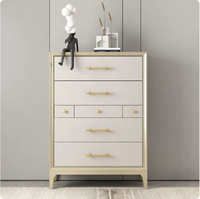 Commode à sept tiroirs en bois massif, meuble TV moderne de luxe léger pour chambre à coucher, meuble de rangement polyvalent pour salon