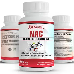 OEM N-Acetyl-Cysteine (NAC) 캡슐 철저한 Vegan 주의자 간 세포질 산화를 억제하는 nac를 위한 비 근본적인 아미노산 L Cysteine 보충교재