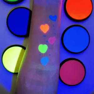 Palette de peinture pour le visage et le corps arc-en-ciel UV non toxique personnalisée en gros pour enfants, maquillage d'Halloween avec 10 couleurs - Product Image 3
