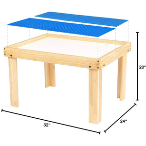 Activity <strong>Table</strong> Set with 2 Compatible with for Detachable Double-Sided Baseplates/Boards/Mats <strong>Lego</strong> <strong>Table</strong> Without Holes - Product Image 2