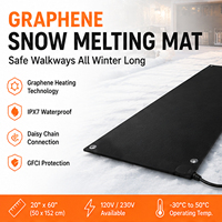 Tapis chauffants extérieurs en caoutchouc antidérapant pour allées et chemins en hiver, tapis chauffants en graphène pour l'extérieur
