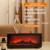 Diffuseur d'arômes Aromacare à piles rechargeables, style vintage, effet flamme, en verre, pour huiles essentielles, aromathérapie