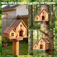Nichoir Moderne en Bois de Pin Massif, Écologique et Étanche, Style Villa, Décoration Extérieure pour Jardin, Cour et Terrasse