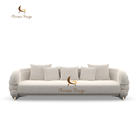 Canapé minimaliste design, rembourré et confortable, pour salon de villa, meubles personnalisés pour la maison, ensemble de canapés en tissu incurvé de luxe