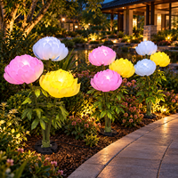 Lumière LED extérieure en forme de fleur avec pétales de pivoine artificiels, 12V DC, piquet de sol, étanche IP65, pour la décoration de jardin, de mariage et de festival