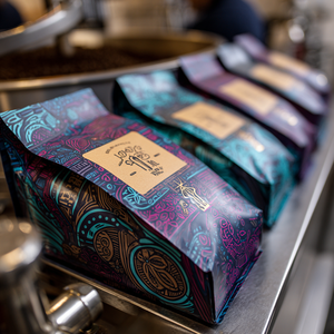 Tại gói 8oz 12oz 16oz tùy chỉnh Kraft đáy phẳng túi Cà phê túi đóng gói hạt cà phê có van - Product Image 4