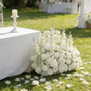 ของตกแต่งงานแต่งงานลดราคา ดอกกุหลาบขาวขนาด 80 ซม. สำหรับตกแต่งทางเดิน จัดวางดอกไม้ประดับทางเดินงานแต่งงาน ดอกไม้สีขาวสำหรับทางเดิน - Product Image 3