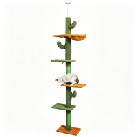 En gros, Arbre à chat 5 niveaux de luxe moderne écologique personnalisé, avec grand nid douillet pour animaux en fausse fourrure et sisal, emballé en carton