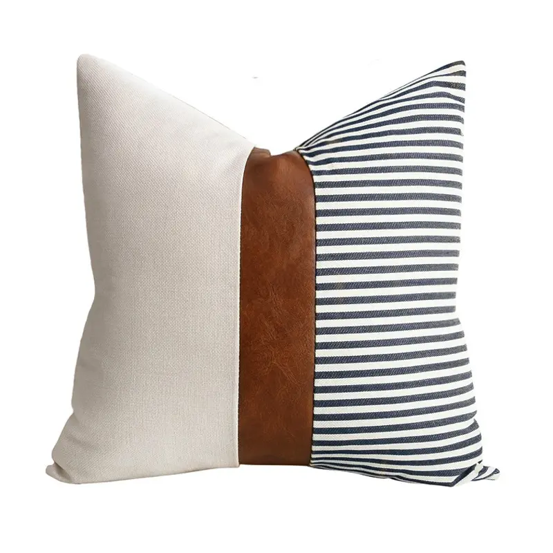 Modern Stripe Patchwork Linen Pillow Covers Home Decor Cushion Cover for Couch Sofa Throw Pillow Case