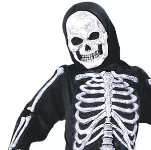 Combinaison à capuche noire Halloween Cosplay Costume enfants <span class=keywords><strong>squelette</strong></span> blanc Halloween Costume effrayant - Product Image 4