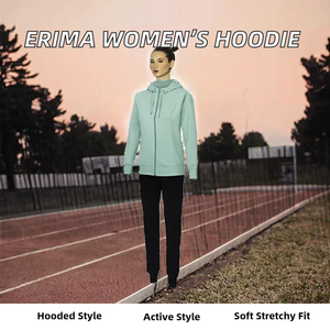 <span class=keywords><strong>Erima</strong></span> Survêtement sportif uni en spandex/coton pour femme avec capuche - Product Image 2