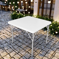 Table d'extérieur pliable moderne en métal noir, hauteur réglable, légère, résistante aux intempéries, mobilier de jardin pour parc et école