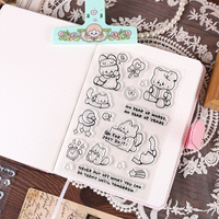 Tampon en caoutchouc transparent personnalisé avec logo, tampon en silicone réutilisable en PVC pour la décoration de journaux et le scrapbooking