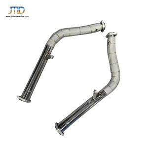 JTLD High Performance 304 Stainless Steel Heat Shield Exhaust Downpipe for 2013-2018 Mercedes Benz G63 <strong>G63S</strong> AMG W463 - Product Image 2
