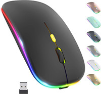 Souris sans fil double mode avec optique USB 2.4G et Bluetooth 5.0 avec rétroéclairage LED
