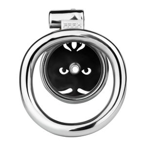 Built-in Flat <span class=keywords><strong>Male</strong></span> Metal Chastity Lock dengan pola burung hantu Dan kateter urin untuk pria Chastity Confinement Penis Cage - Product Image 4