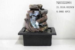 Fontaine d'eau de table d'intérieur électrique à cascade de fleurs et de pierres - Product Image 5