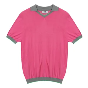 2022 Spring Summer Latest Style Knitwear Men T-shirt Short Sleeves Loose Rib Men Knit Polo Shirt