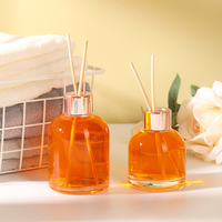 Flacon de parfum rond en verre de 200 ml et 270 ml avec bouchon à vis, vide, écologique, options de décalcomanie personnalisées, compatible avec les diffuseurs à bâtonnets
