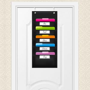 Organizador de archivos de pared con 5 bolsillos de nailon, tarjetas de borrado en seco y ganchos para almacenamiento en la oficina - Product Image 5