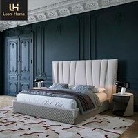 Fabricant chinois de meubles de chambre à coucher sur mesure, design italien moderne et luxueux, avec lit en cuir souple