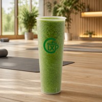 Gobelets jetables en plastique PP givré 1000 ml avec logo et couleur personnalisés pour thé/boba/café/jus