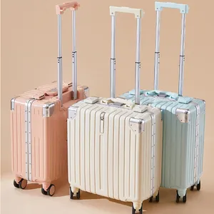 Beautiful Aluminum Frame Multi-function Carry On Luggage Mini USB Charging Port Suitcase Cabin Luggage Children's Luggage