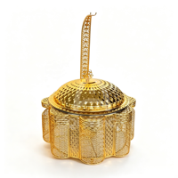 Plat à chafing dish suspendu de luxe 8L, doré à la française, avec dôme à facettes et base festonnée, pour buffet et maintien au chaud des aliments, idéal pour les mariages au Moyen-Orient