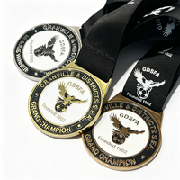 Vente en gros usine Pinshuo PS107 Médaille sportive en alliage de zinc doré, moulée et électroplaquée, trophée vierge de qualité supérieure, personnalisable en métal 2D 3D