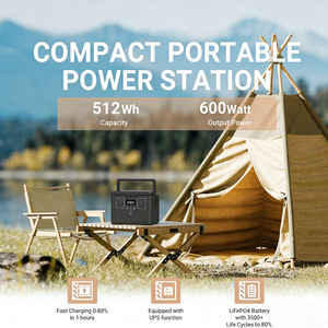สถานีไฟฟ้าพกพา 600W 512Wh LiFePO4 แบตเตอรี่ลิเธียม พาวเวอร์แบงค์ เครื่องกำเนิดไฟฟ้าพลังงานแสงอาทิตย์ สำรองพลังงานฉุกเฉิน - Product Image 4