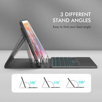 Étui Clavier Détachable pour iPad 9e/8e/7e Génération 10,2 Pouces avec Pavé Tactile Intelligent et Rétroéclairage 7 Couleurs Compatible avec les Tablettes iPad