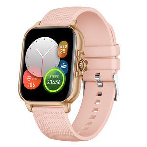 שעון חכם מרובע שחור F34 TFT תואם לאנדרואיד עם רצועת סיליקון לבריאות, שיחות בלוטות', מדידת חמצן בדם ודופק - Product Image 4